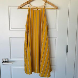 Yellow / Navy Striped Babydoll Dress